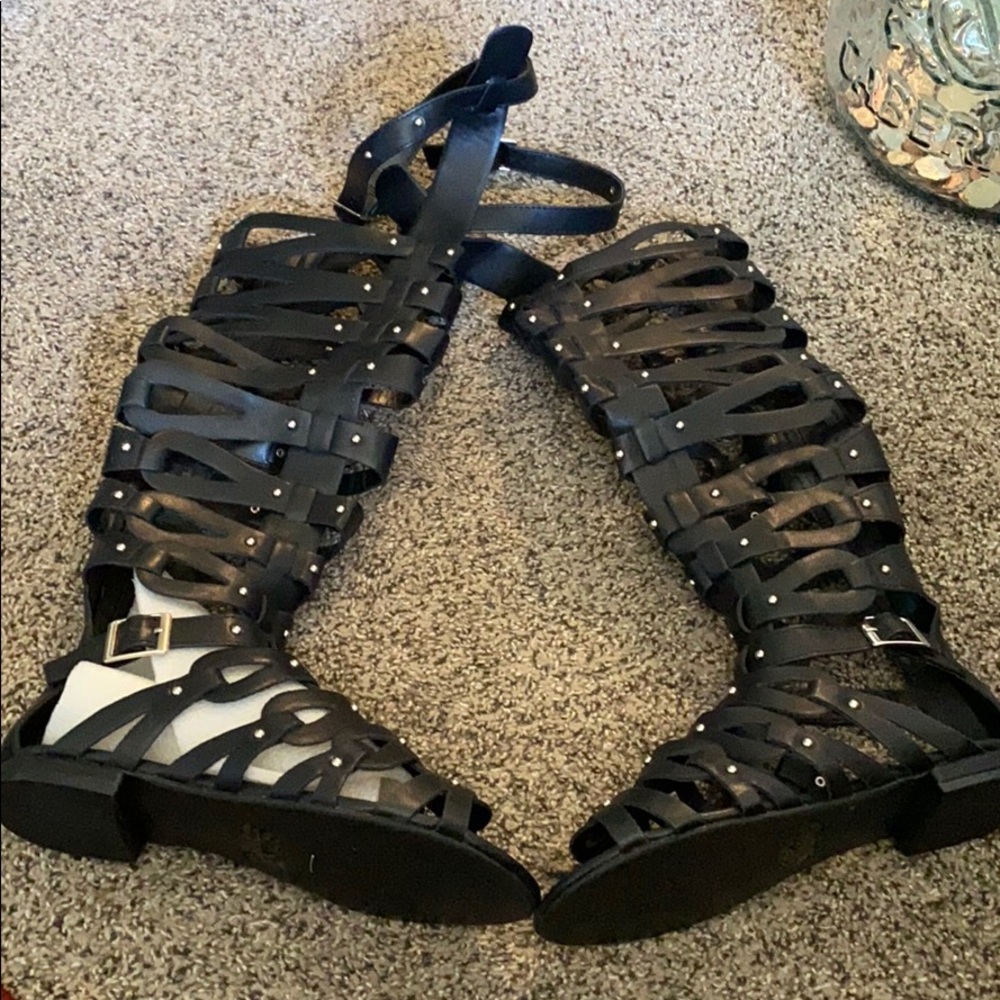 Black gladiator sandals